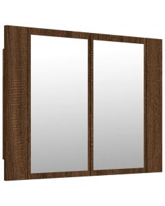 LED-Spiegelschrank Braun Eichen-Optik 60x12x45 cm Holzwerkstoff