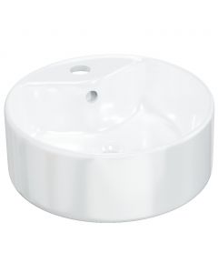 Waschbecken Weiß 40x14,5 cm Keramik Rund