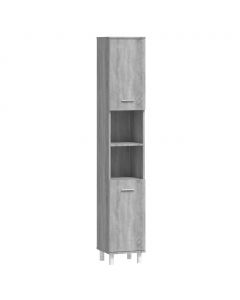 Badschrank Grau Sonoma 30x30x179 cm Holzwerkstoff