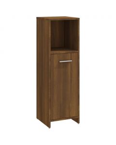Badschrank Braun Eichen-Optik 30x30x95 cm Holzwerkstoff