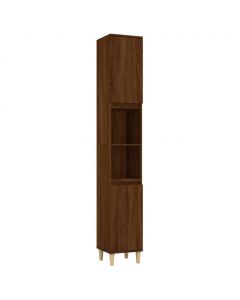 Badschrank Braun Eichen-Optik 30x30x190 cm Holzwerkstoff