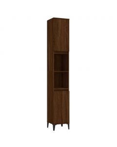 Badschrank Braun Eichen-Optik 30x30x190 cm Holzwerkstoff