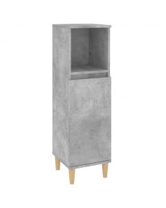 Badschrank Betongrau 30x30x100 cm Holzwerkstoff