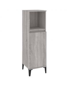 Badschrank Grau Sonoma 30x30x100 cm Holzwerkstoff