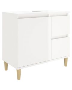 Badschrank Hochglanz-Weiß 65x33x60 cm Holzwerkstoff
