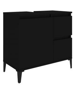 Badschrank Schwarz 65x33x60 cm Holzwerkstoff