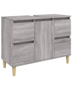 Waschbeckenunterschrank Grau Sonoma 80x33x60 cm Holzwerkstoff