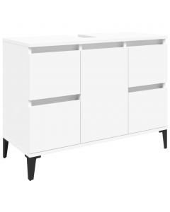 Waschbeckenunterschrank Weiß 80x33x60 cm Holzwerkstoff
