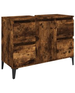 Waschbeckenunterschrank Räuchereiche 80x33x60 cm Holzwerkstoff