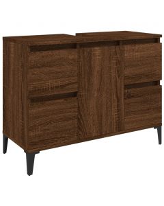 Waschbeckenunterschrank Braun Eichen-Optik 80x33x60 cm