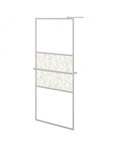 Duschwand mit Ablage für Walk-In-Dusche Chrom 80x195 cm ESG