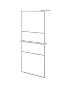Duschwand mit Ablage für Walk-In-Dusche Chrom 90x195 cm ESG