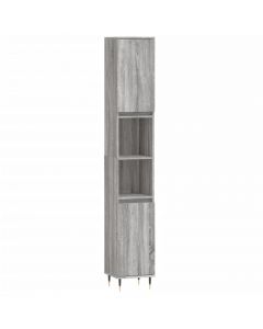 Badschrank Grau Sonoma 30x30x190 cm Holzwerkstoff