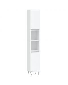 Badschrank Weiß 30x30x190 cm Holzwerkstoff