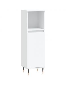Badschrank Weiß 30x30x100 cm Holzwerkstoff