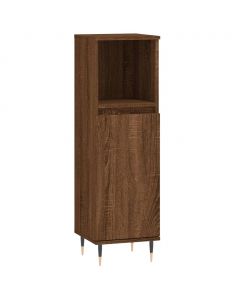 Badschrank Braun Eichen-Optik 30x30x100 cm Holzwerkstoff