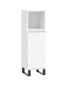 Badschrank Weiß 30x30x100 cm Holzwerkstoff