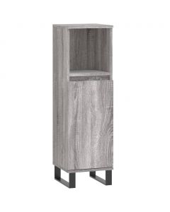 Badschrank Grau Sonoma 30x30x100 cm Holzwerkstoff