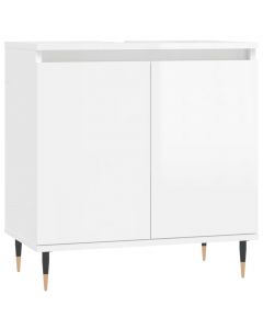 Badschrank Hochglanz-Weiß 58x33x60 cm Holzwerkstoff