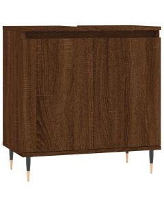 Badschrank Braun Eichen-Optik 58x33x60 cm Holzwerkstoff