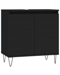 Badschrank Schwarz 58x33x60 cm Holzwerkstoff