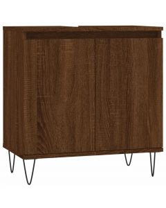 Badschrank Braun Eichen-Optik 58x33x60 cm Holzwerkstoff