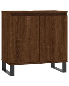 Badschrank Braun Eichen-Optik 58x33x60 cm Holzwerkstoff