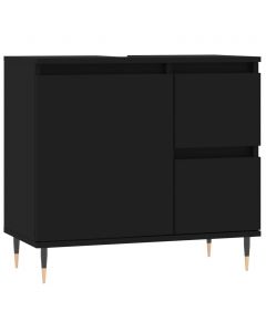 Badschrank Schwarz 65x33x60 cm Holzwerkstoff