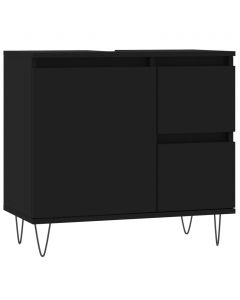 Badschrank Schwarz 65x33x60 cm Holzwerkstoff