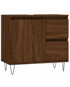 Badschrank Braun Eichen-Optik 65x33x60 cm Holzwerkstoff