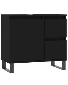Badschrank Schwarz 65x33x60 cm Holzwerkstoff