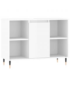 Badschrank Hochglanz-Weiß 80x33x60 cm Holzwerkstoff