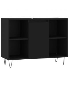 Badschrank Schwarz 80x33x60 cm Holzwerkstoff