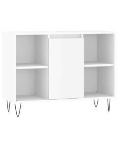 Badschrank Hochglanz-Weiß 80x33x60 cm Holzwerkstoff