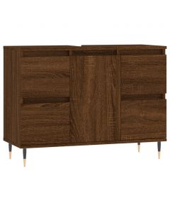 Badschrank Braun Eichen-Optik 80x33x60 cm Holzwerkstoff