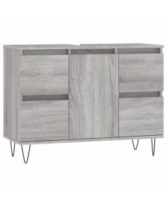 Badschrank Grau Sonoma 80x33x60 cm Holzwerkstoff
