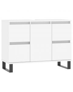Badschrank Weiß 80x33x60 cm Holzwerkstoff