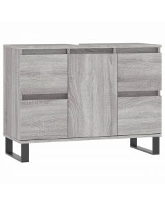 Badschrank Grau Sonoma 80x33x60 cm Holzwerkstoff