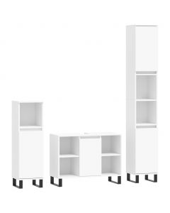 3-tlg. Badmöbel-Set Weiß Holzwerkstoff