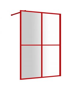 Duschwand für Begehbare Dusche mit ESG Klarglas Rot 140x195 cm