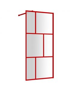 Duschwand für Begehbare Dusche mit ESG Klarglas Rot 80x195 cm