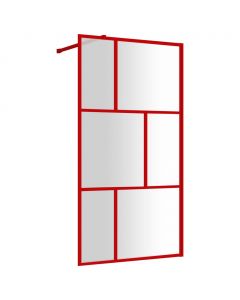 Duschwand für Begehbare Dusche mit ESG Klarglas Rot 100x195 cm