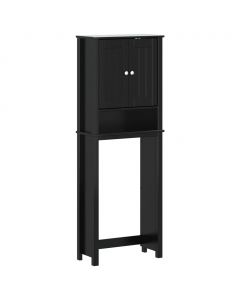 Toilettenschrank BERG Schwarz 60x27x164,5 cm Massivholz