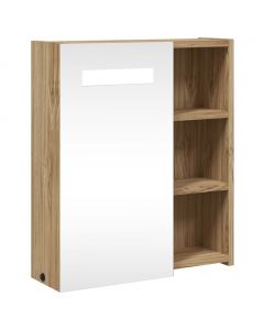 Spiegelschrank mit LED-Beleuchtung Eichenoptik 45x13x52 cm