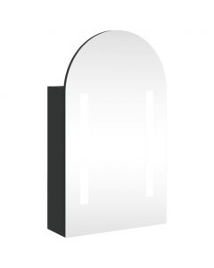Spiegelschrank mit LED-Beleuchtung Gewölbt Schwarz 42x13x70 cm