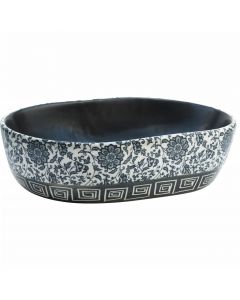 Aufsatzwaschbecken Schwarz und Blau Oval 47x33x13 cm Keramik