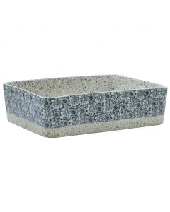 Aufsatzwaschbecken Grau Blau Rechteckig 46x35,5x13cm Keramik