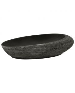 Aufsatzwaschbecken Grau und Schwarz Oval 59x40x14 cm Keramik
