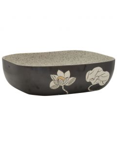 Aufsatzwaschbecken Grau Schwarz Rechteck 48x37,5x13,5cm Keramik