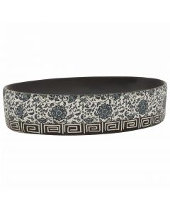 Aufsatzwaschbecken Schwarz Blau Oval 56,5x36,5x13,5 cm Keramik